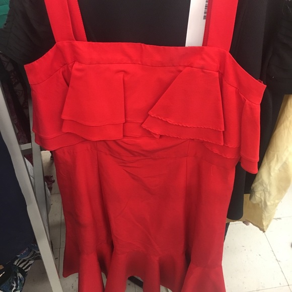 { Jill Stuart } Ruffle Tiered Strap Dress in Poppy - Picture 3 of 6